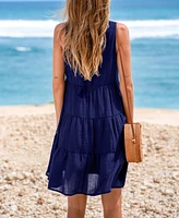 Women's Desert Moon Blue Mini Beach Dress