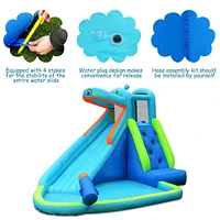 Hippo Inflatable Water Slide Bounce House Fun Outdoor Playset for Kids