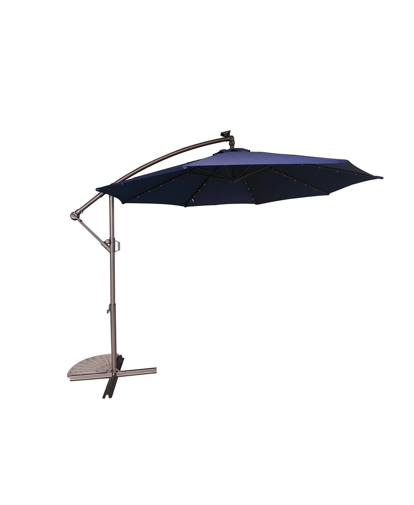 Mondawe 11ft Cantilever/Offset Hanging Patio Umbrella with Solar Light Included