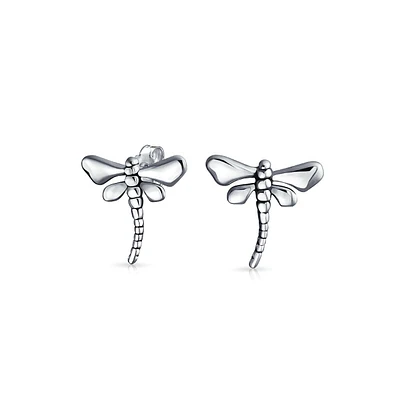 Bling Jewelry Dragonfly Firefly Filigree Stud Earrings in Sterling Silver - Tiny Nature Insects