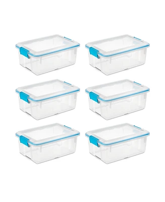 Sterilite 12 Qt Plastic Storage Bin Container Clear Gasket Sealed Box