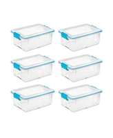 Sterilite 12 Qt Plastic Storage Bin Container Clear Gasket Sealed Box