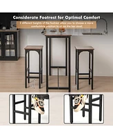 Gymax Set of 2 Industrial Bar Stools 28'' Kitchen Breakfast Bar Chairs