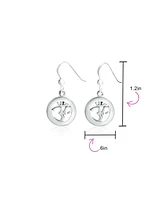 Bling Jewelry Spiritual Amulet Dangle Earrings Aum Om Ohm Sanskrit Symbol Sterling Silver