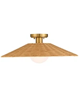 Possini Euro Gavin 22 3/4"W Brass and Rattan Ceiling Light - Possini Euro Design