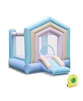 Inflatable Kids Bounce House with Slide & Basketball Hoop Fun Bouncy Castle for Parties & Playtime