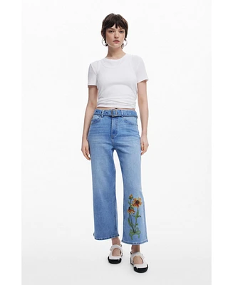 Desigual Women's Sunflower culotte jeans