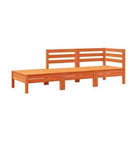Patio Sofa with Cushions and Footstool 2-Seater
