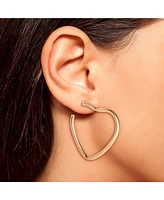 Jessica Simpson Gold-Tone Heart-Shaped Hoop Earrings – Valentines Gift Romantic and Stylish Fashion Hoops