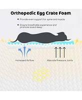 Egg-Foam Dog Crate Bed with 3-Side Bolster and Removable Washable Bed Cover