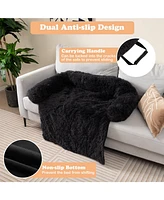 47"x 45"x 33" Plush Calming Dog Couch Bed with Anti-Slip Bottom