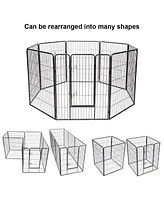 8 Metal Panel Heavy Duty Pet Playpen Dog Fence with Door