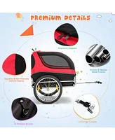 Dog Bike Trailer Foldable Pet Cart with 3 Entrances for Travel