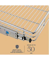 Pull Out Cabinet Organizer with Chrome Finish 28 x 21 In
