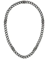 Hugo Boss Men's Double B Absolute Galvanic Blackening Stainless Steel Chain Necklace