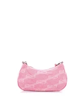 Pre-Owned Balenciaga Mini Le Cagole Giant Studs Shoulder Bag Bb Monogram Denim