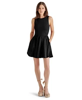 Steve Madden Women's Palermo Mixed-Media Bubble-Hem Fit & Flare Dress