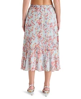 Steve Madden Women's Raina Printed Pleated Midi Skirt