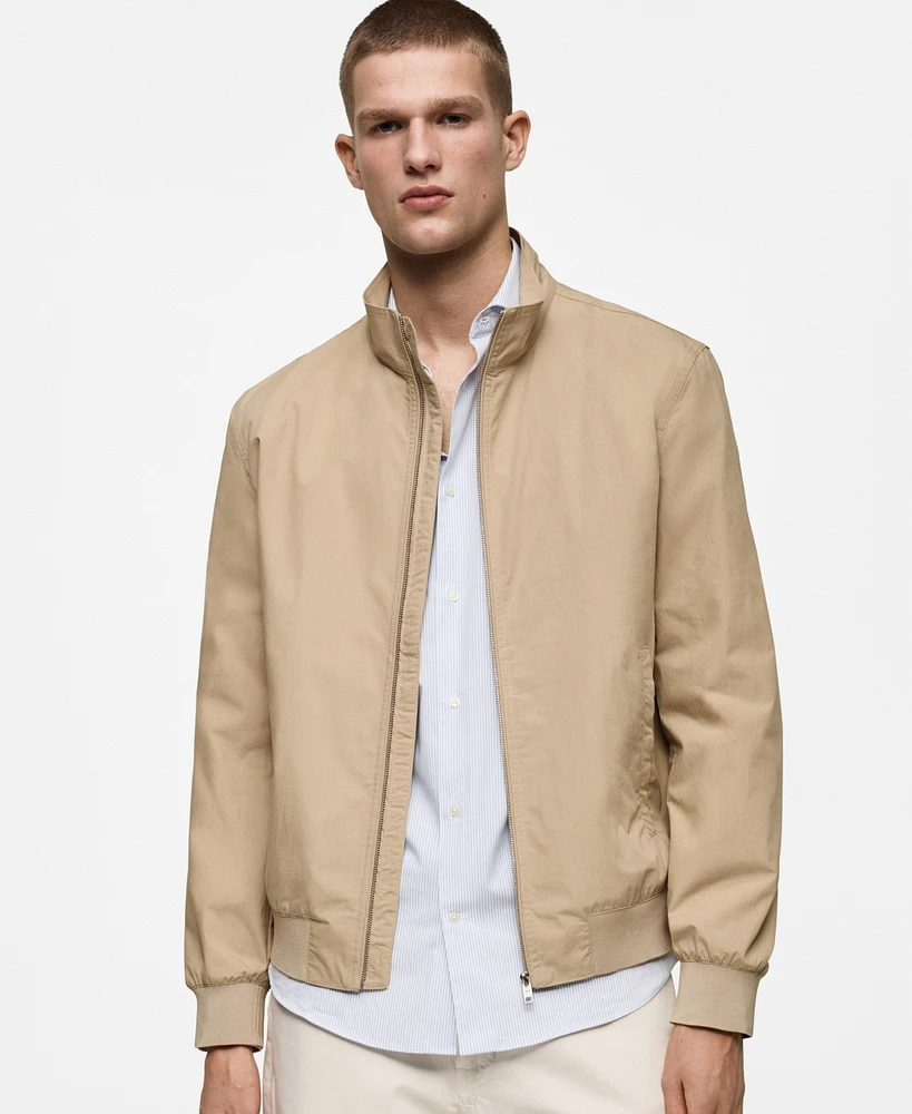 Mango Men's Lightweight Stand-Collar Jacket