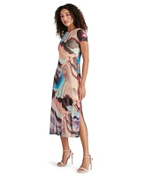 Steve Madden Women's Nola Printed-Mesh Midi Dress