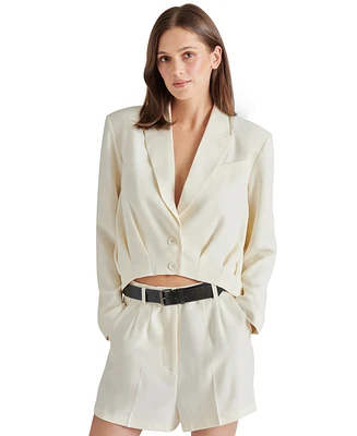 Steve Madden Women's Lowena Cropped Button-Front Blazer