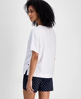Tommy Hilfiger Women's Pintucked Linen-Blend Top