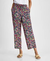 Tommy Hilfiger Women's Floral-Print Wide-Leg Pull-On Pants