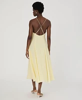 French Connection Women's Raya Butter Yellow Chiffon Ruffle-Neck Dress