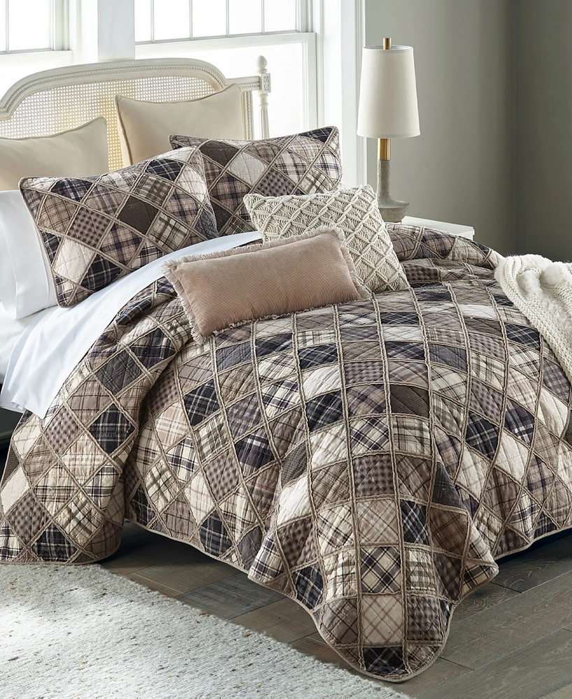 Donna Sharp Driftwood 3-Pc. Cotton Pieced Heavyweight Quilt Set