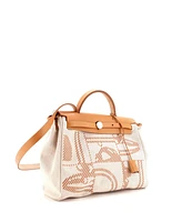 Pre-Owned Hermes 31 Herbag Zip Relief Brides de Gala Toile and Leather