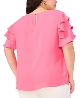 Vince Camuto Plus Size Tiered Ruffle-Sleeve Blouse