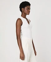 French Connection Women's Cotton Mozza V-Neck Sleeveless Sweater