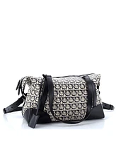 Pre-Owned Salvatore Ferragamo Soft Duffle Bag Printed Canvas with Leather