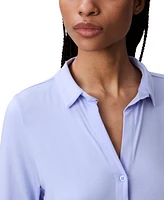 Calvin Klein Women's Collared Button-Front Sleep Shirt QS7475