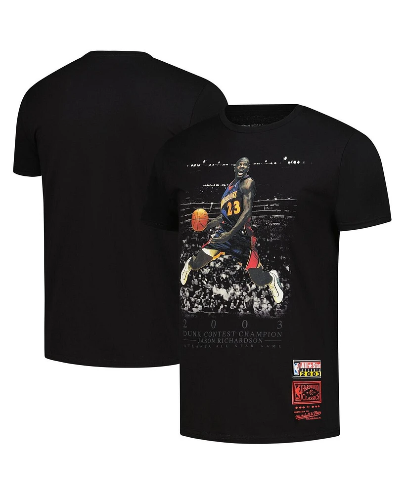 Mitchell Ness Men's Jason Richardson Black 2003 Nba All-Star Game Hardwood Classic Slam Dunk Contest Champion T-Shirt