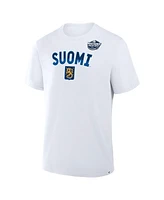 Fanatics Men's White Finland 2025 4 Nations Face-Off Primary Logo T-Shirt