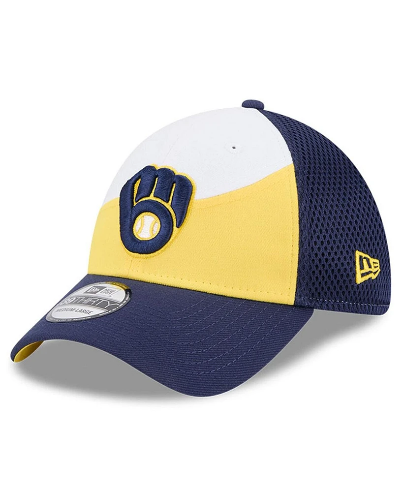 New Era Men's Yellow/Navy Milwaukee Brewers 2025 Spring Training 39THIRTY Flex Hat