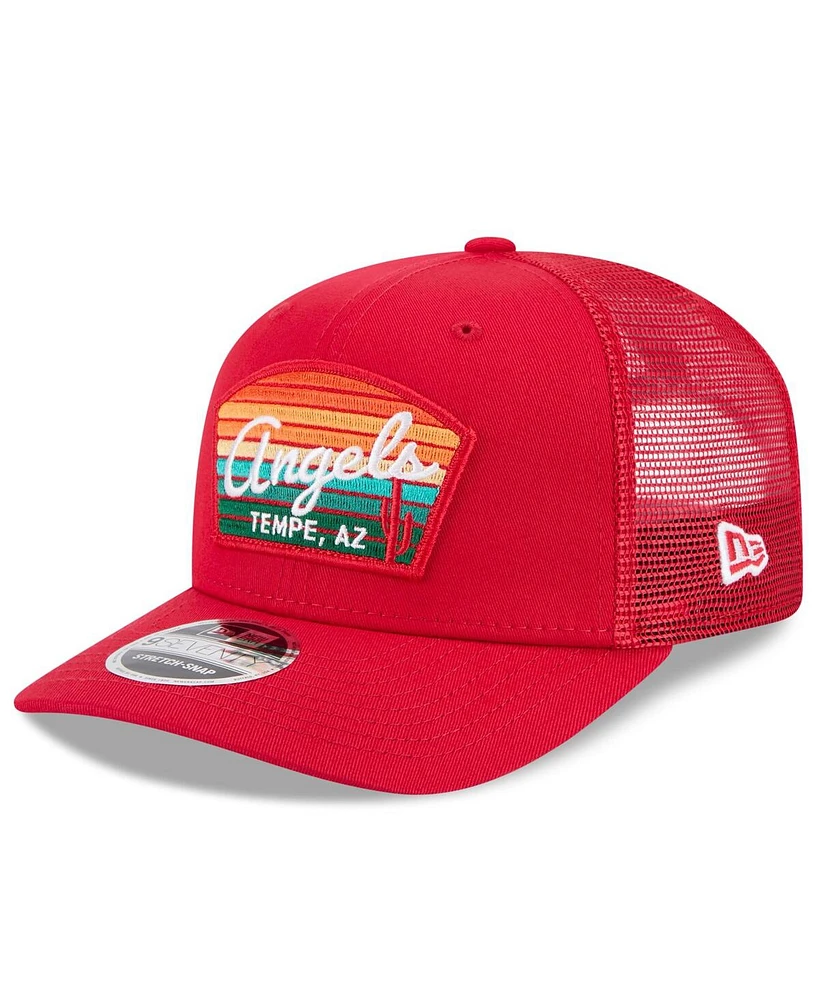 New Era Men's Red Los Angeles Angels 2025 Spring Training 9SEVENTY Stretch-snap Trucker Hat