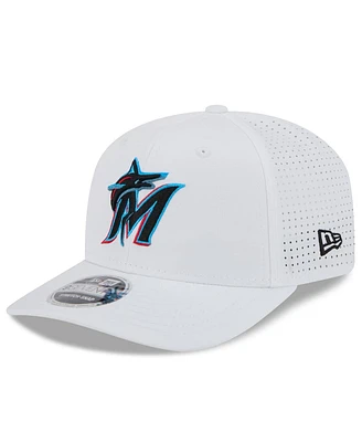 New Era Men's White Miami Marlins 2025 Spring Training 9SEVENTY Coolera Stretch-snap Hat