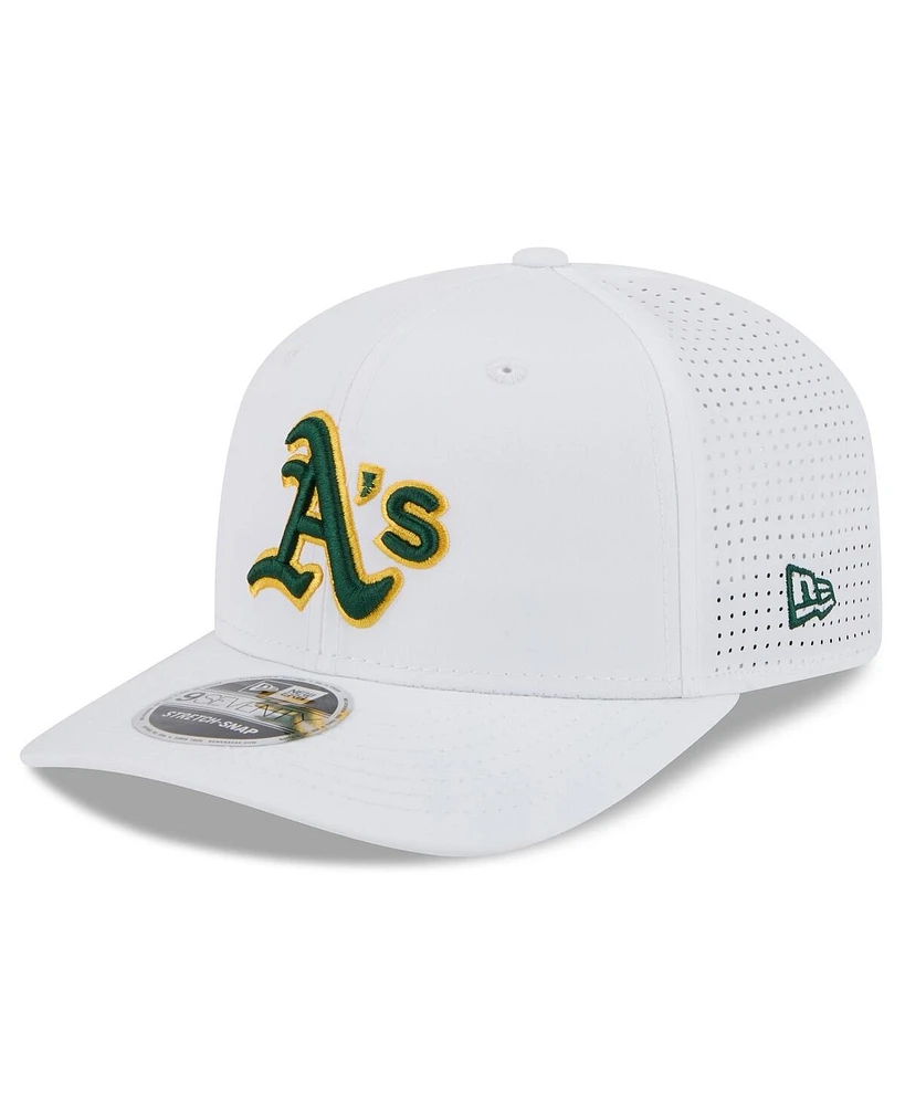 New Era Men's White Athletics 2025 Spring Training 9SEVENTY Coolera Stretch-snap Hat