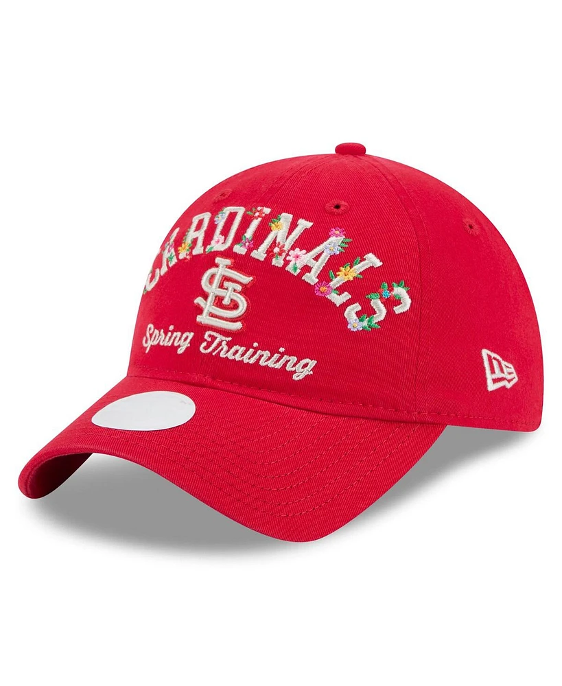 New Era Women's Red St. Louis Cardinals 2025 Spring Training Floral 9TWENTY Adjustable Hat