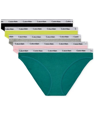 Calvin Klein Women's 5-Pk. Modern Logo Low-Rise Bikini Underwear QD5208