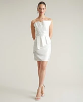 ivy + blu Women's Pleated Bustier Peplum Mini Dress