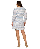 Adrianna Papell Plus Cotton Eyelet Belted Dress