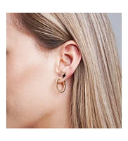 The Lovery Lightning Bolt Black Enamel Stud Earrings 14K Gold