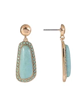 Rachel Rachel Roy Gold Tone Post Earrings with Semi Precious Stone Drop