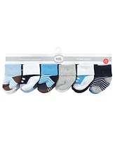 Luvable Friends Baby Boys Cotton Rich Terry Socks 24-Pack, Navy Sneakers