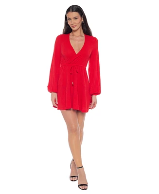 Bebe Women's Surplice Neck Flare Knit