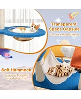 Cat Tree with Ufo Top Perch, Space Capsule & Scratching Posts Fun & Cozy Playhouse for Cats