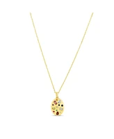 The Lovery Oval Rainbow Gemstone Disc Necklace 14K Gold